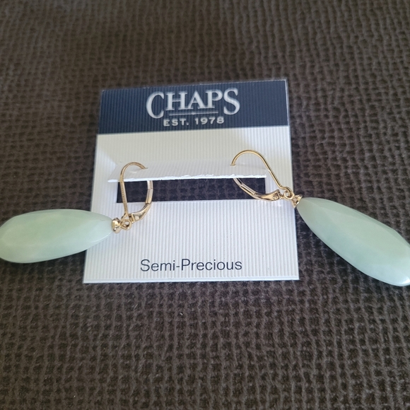 Chaps Teardrop💧 Shaped Unpolished Green💚 Angelite😇 Earrings - Picture 9 of 15